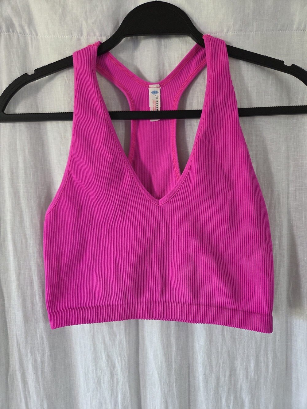 Free People | Hot Pink Ribbed Racerback Bralette